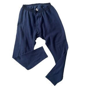 VTG Patagonia Base Layer Men L Blue Thermal Fleece Capilene Pants USA Made *flaw